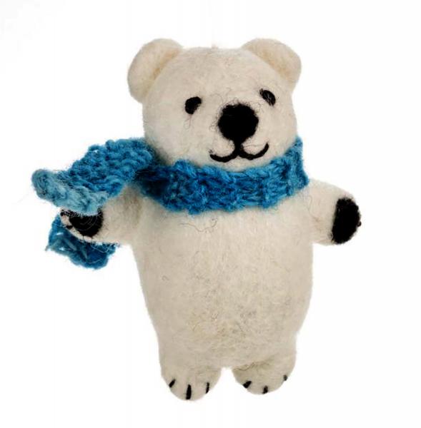 Polar Bear, Felt animal, Handmade, Fair Trade