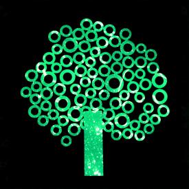 Green, The Love of Trees, collage, Sheila Borthwick Design